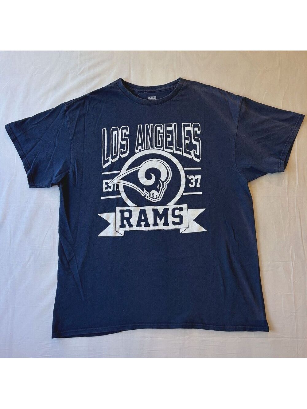 LA Rams T-Shirt Junk Food Mens XL NFL Retro Vintage-Style Graphic Tee Navy